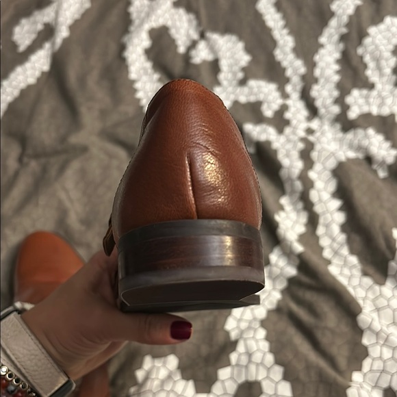 New never worn light Brown tan Leather Double Monk Strap Shoes womens 6 - Picture 3 of 4